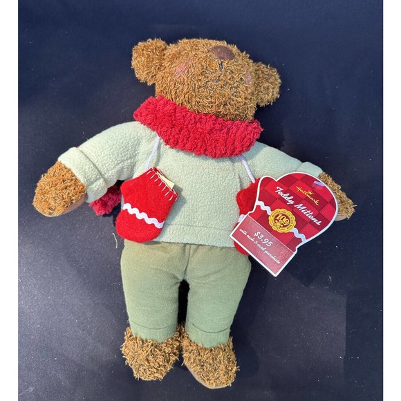 Hallmark 2002 Christmas Teddy Mittens Plush Bear 12” Holiday Stuffed Toy -5Z - Picture 4 of 8